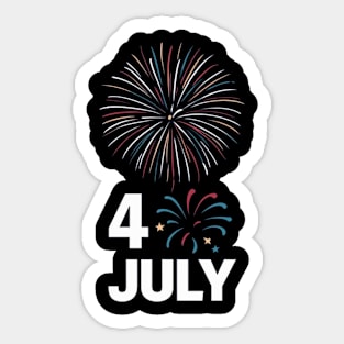 Fourth of July Patriotic Design Sticker